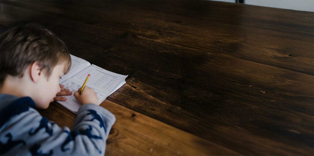 boy writing